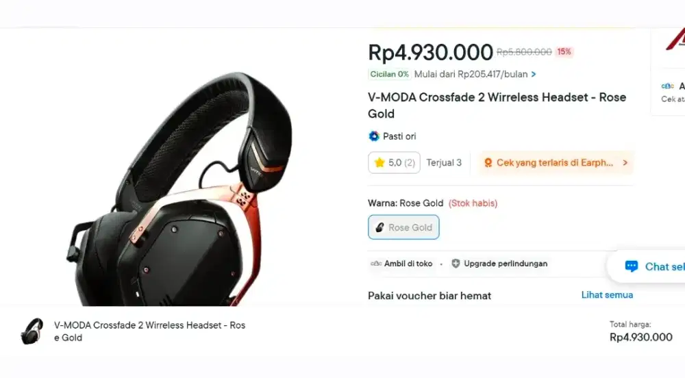 V-MODA CROSSFADE 2 WIRRELESS HEADSET, ROSE GOLD