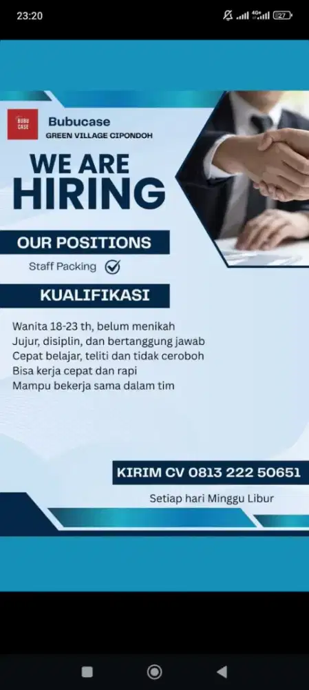 Staff admin packing online shop