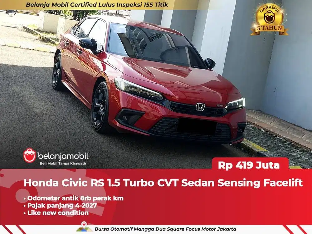 [ LOW KM 8RB ] Honda Civic RS 1.5 Turbo CVT Sedan Sensing 2023 2024