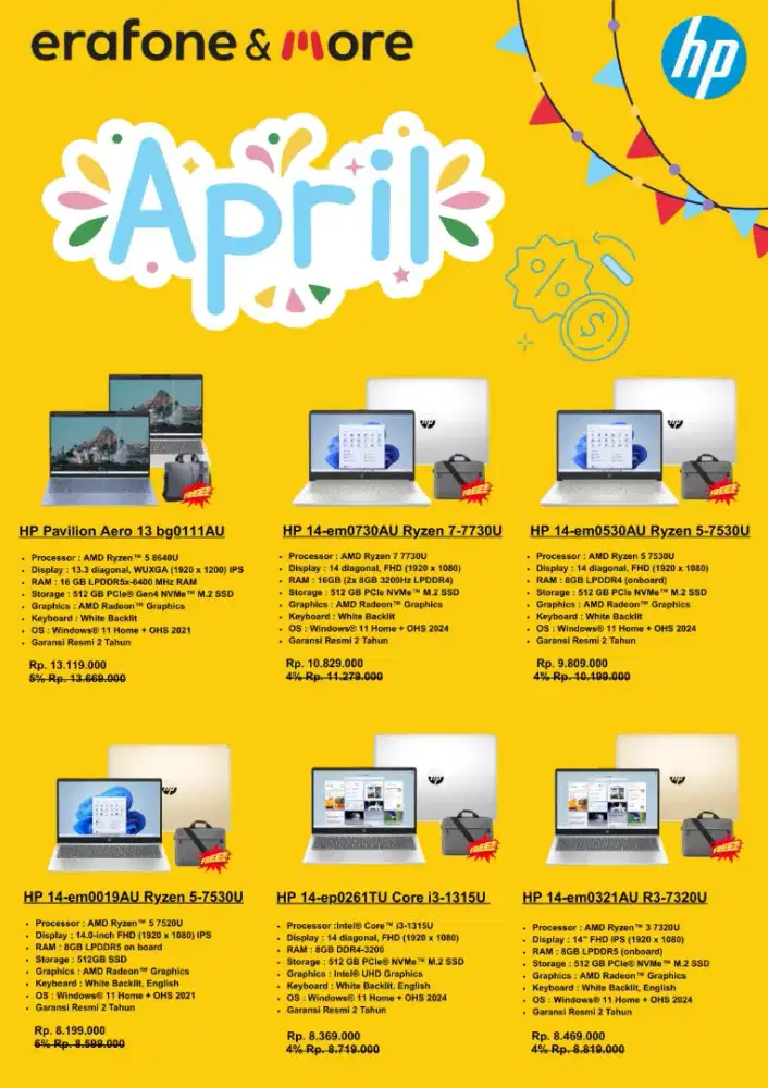 Laptop Merk HP Pakai Cicilan Homecredit Promo Bunga 0% Free 1-2x Agsrn