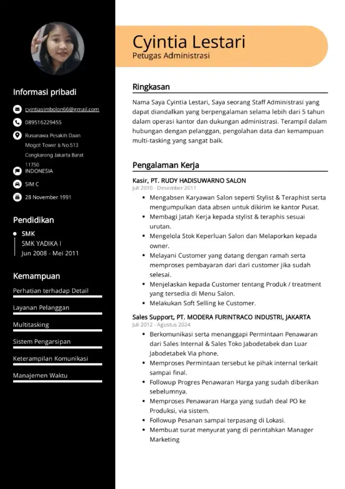 Info loker Sales support