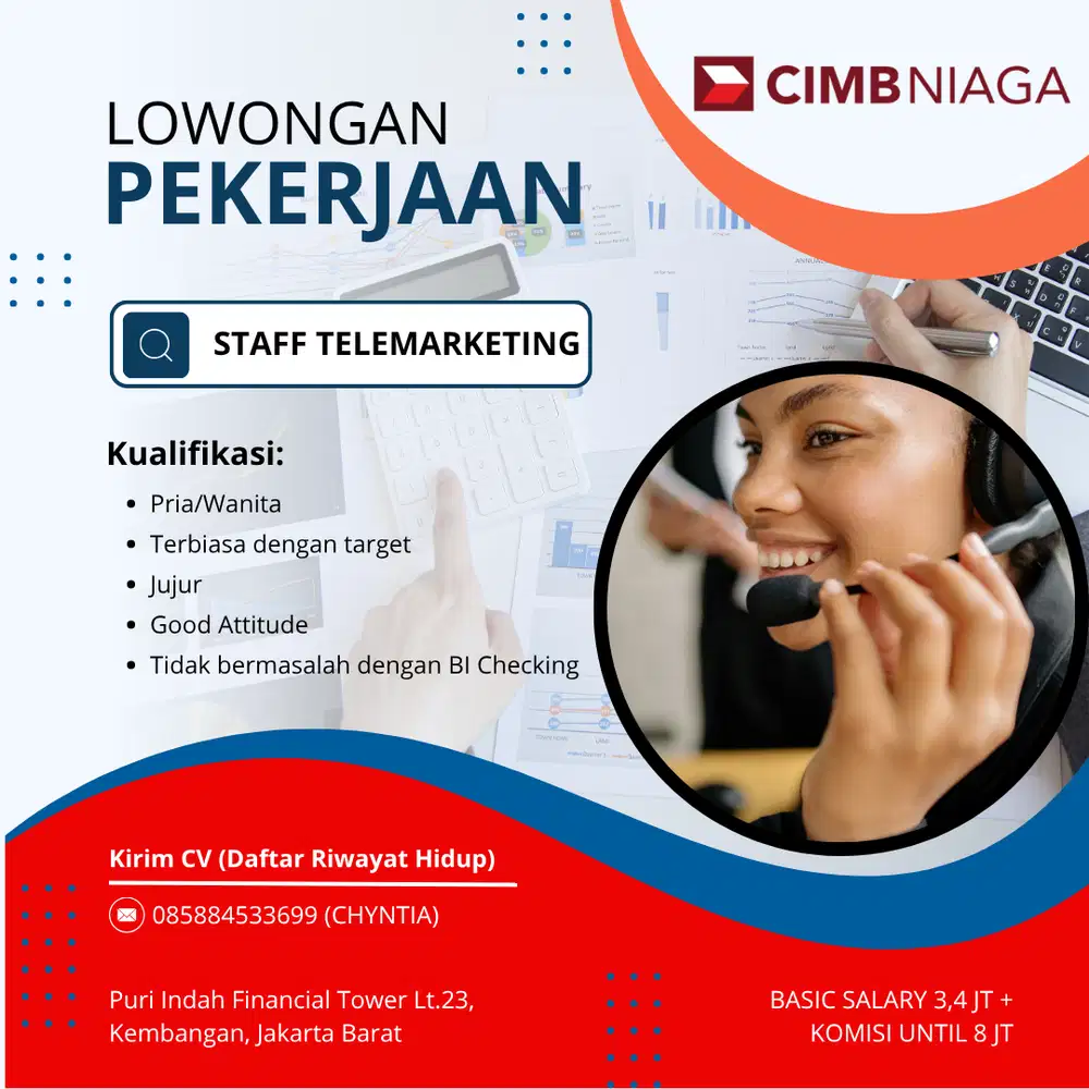 DIBUTUHKAN SEGERA TELEMARKETING STAFF