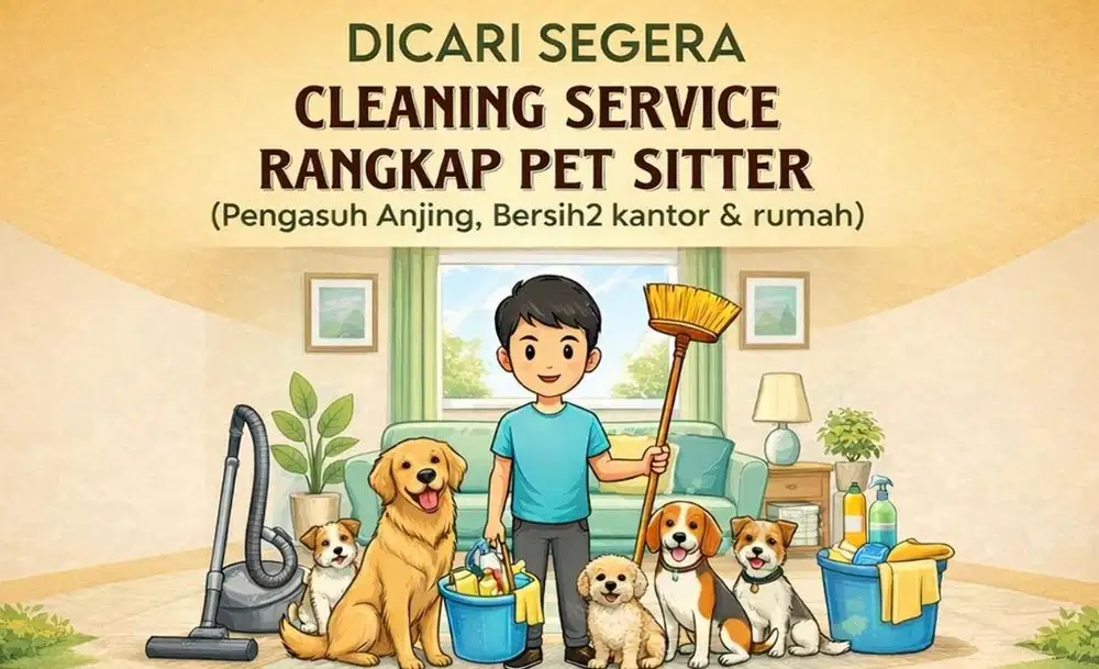 Ayo Kerja rek. Pekerjaan cleaning service dan merawat anjing