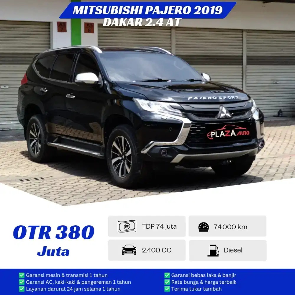 Mitsubishi Pajero Sport 2019
Dakar 2.4 Automatic mobil siap pakai