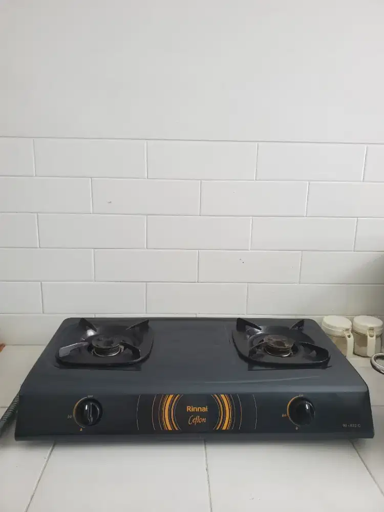 Kompor gas Rinnai Ceflon (RI - 522 C) + Regulator