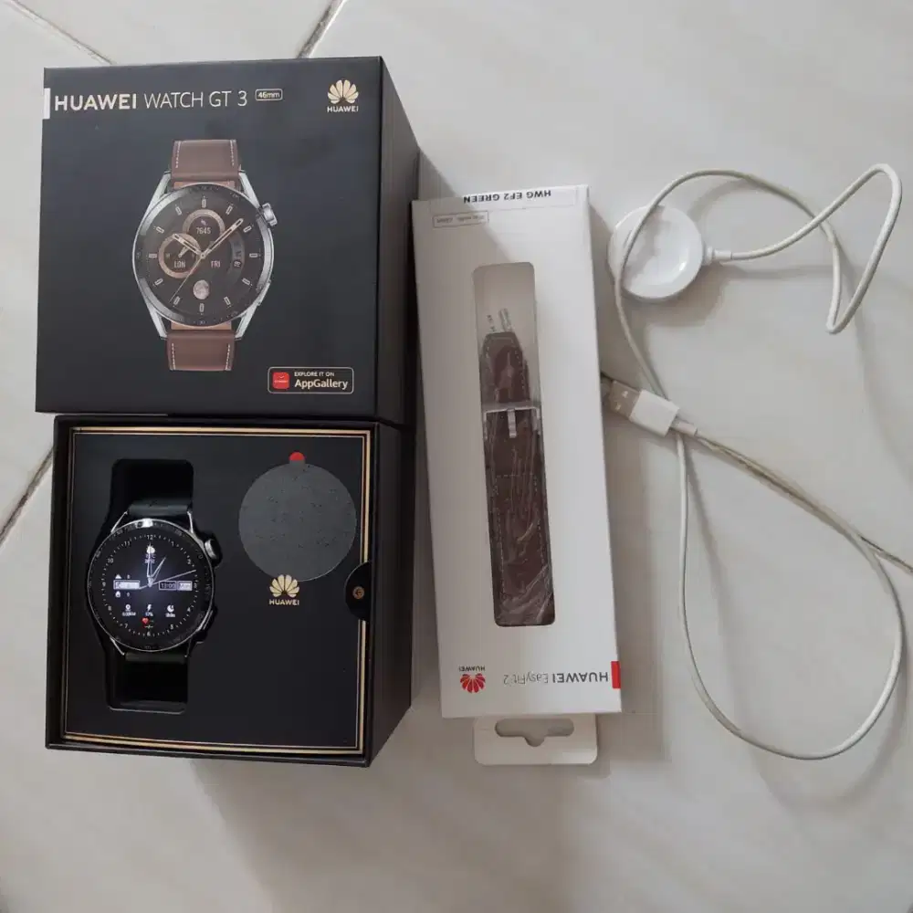 JAM TANGAN HUAWEI WATCH GT 3 46MM SECOND MULUS, BARU DI PAKAI 3 KALI