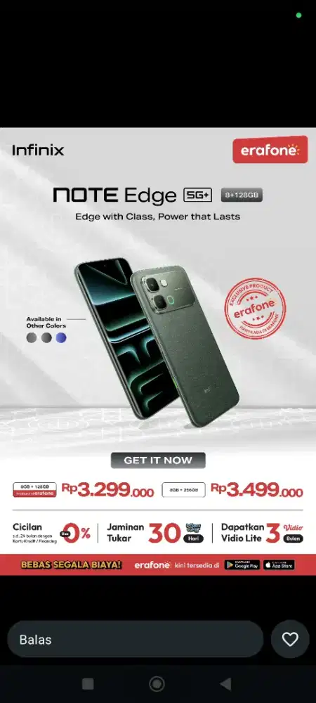 INFINIX Note Edge 5G hanya 200rban/bulan