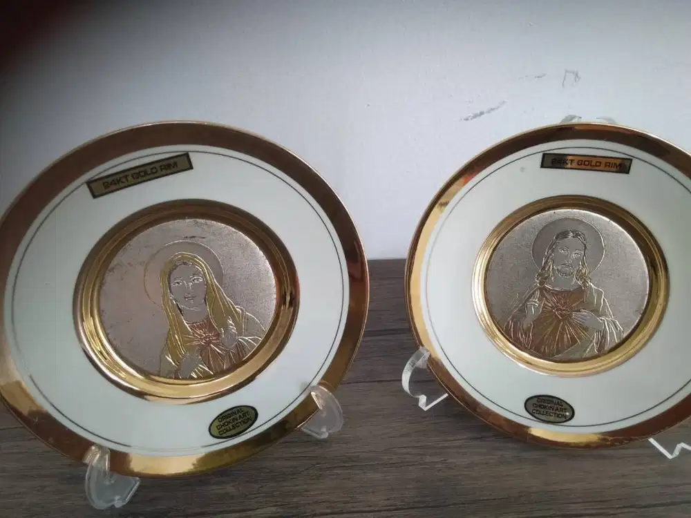 Pajangan Meja Piringan Rohani Bunda Maria Dan Tuhan Yesus