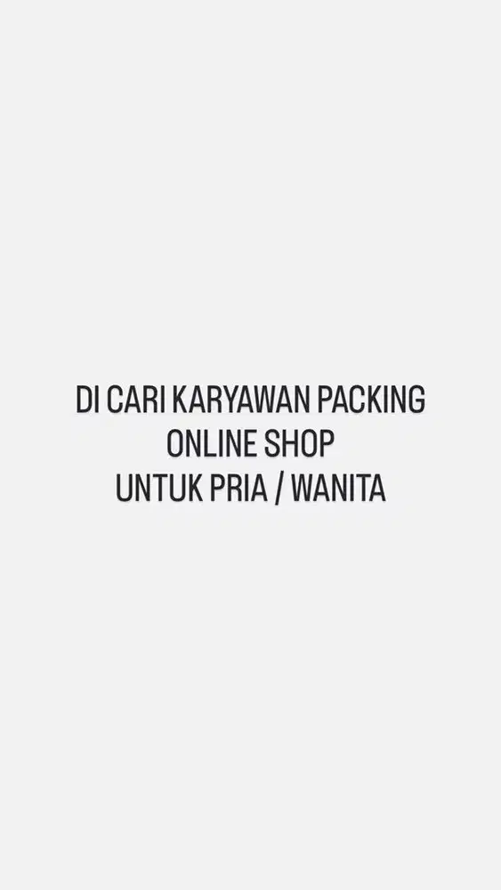 LOWONGAN PACKING ONLINE SHOP
