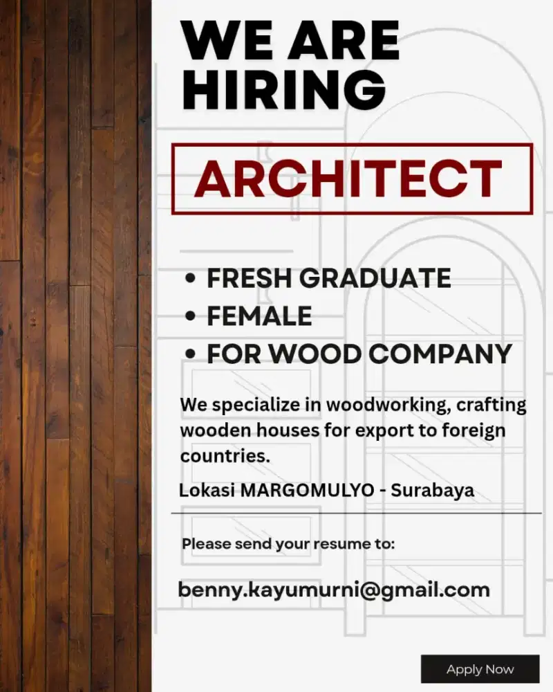 Dicari ARSITEK Fresh Graduate