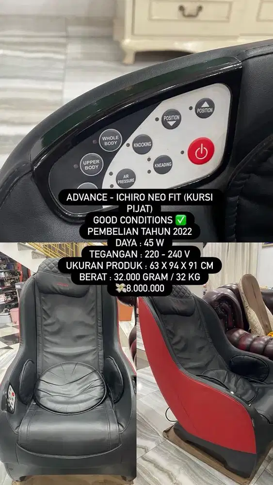 Kursi Pijat Advance Ichiro Neo Fit