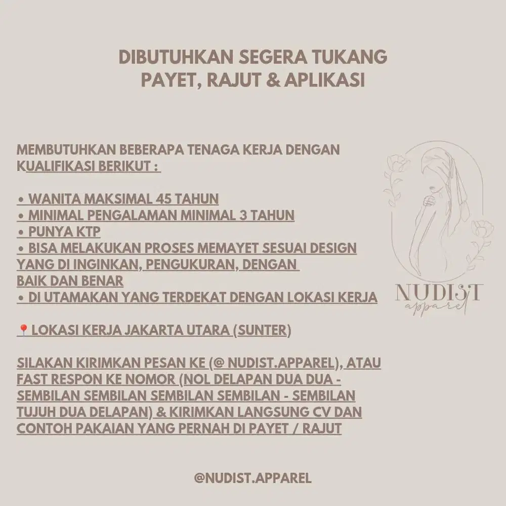 DIBUTUHKAN SEGERA FREELANCER PAYET