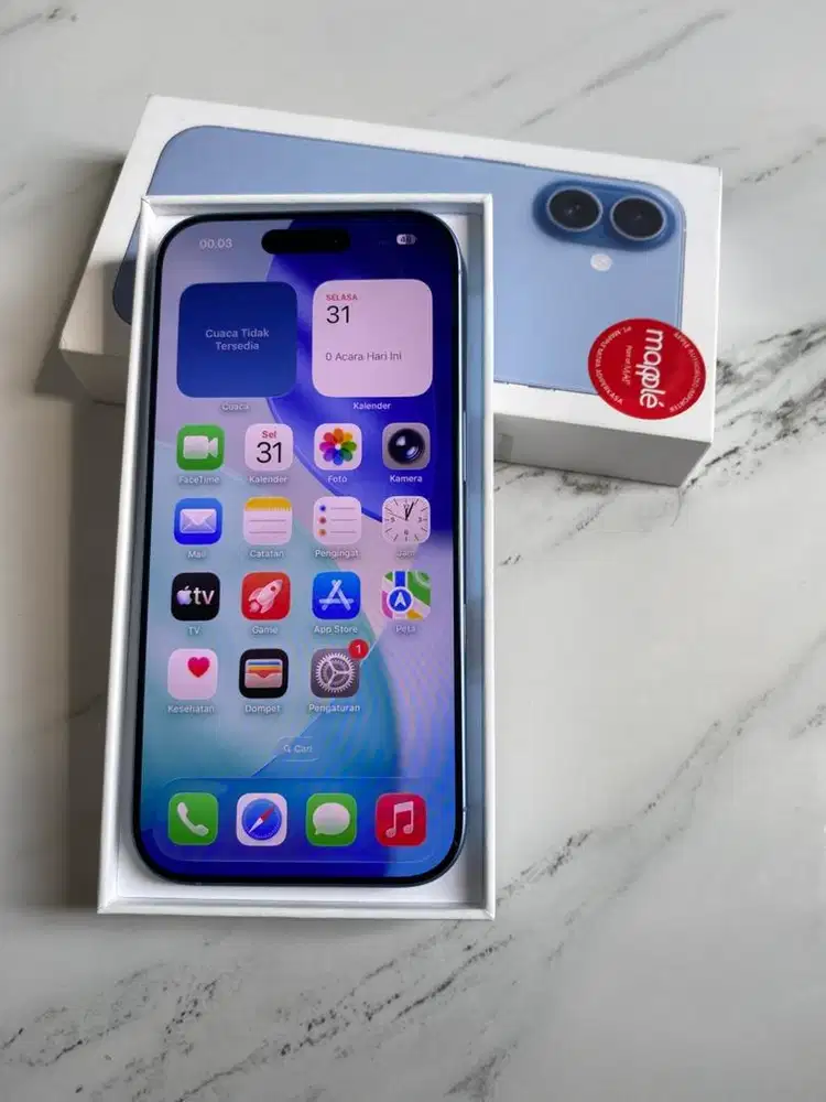 Iphone 17 256gb ibox mist blue bh 100 cc 15 garansi on 26 feb 2027