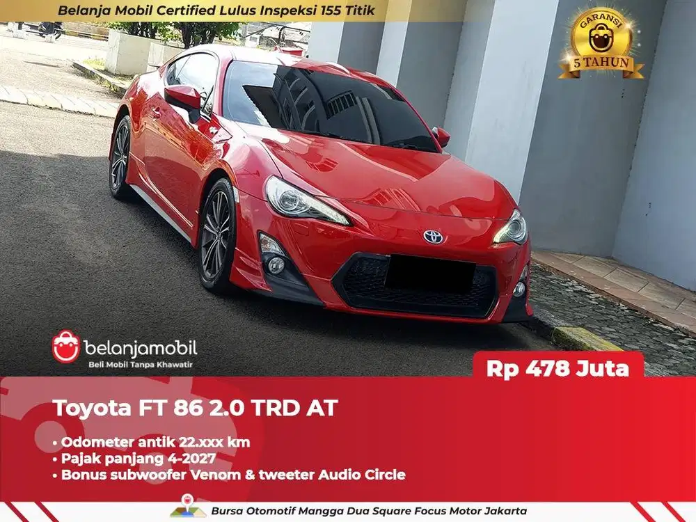 [ ODO ANTIK 22RB ] Toyota FT86 FT 86 2.0 TRD AT 2016/2017