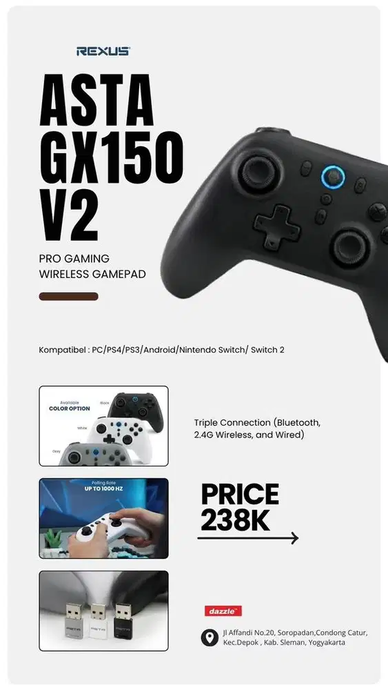 Rexus GX150 gamepad wireless