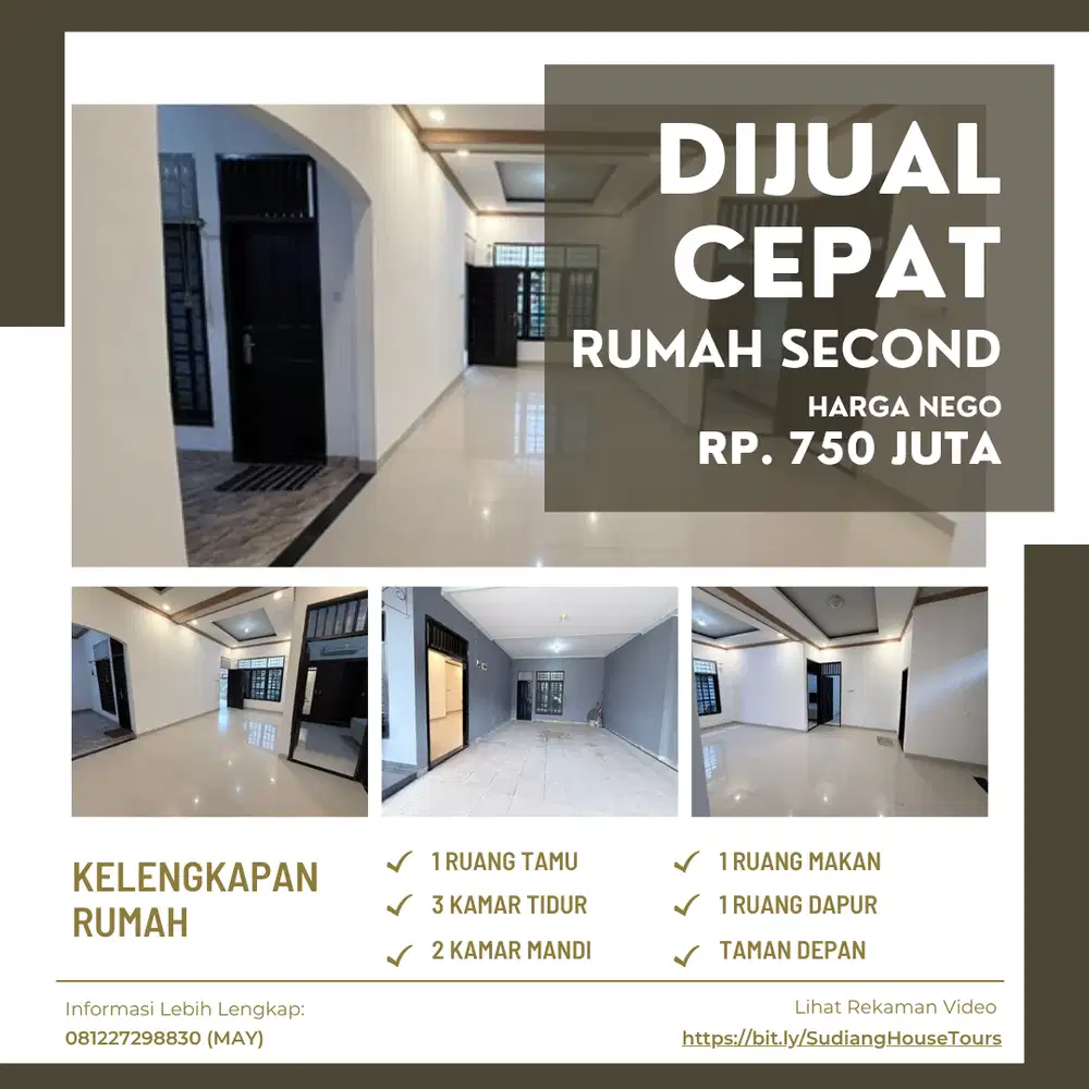 DIJUAL RUMAH NEGO SERTIFIKAT HAK MILIK 300M DARI JALAN POROS