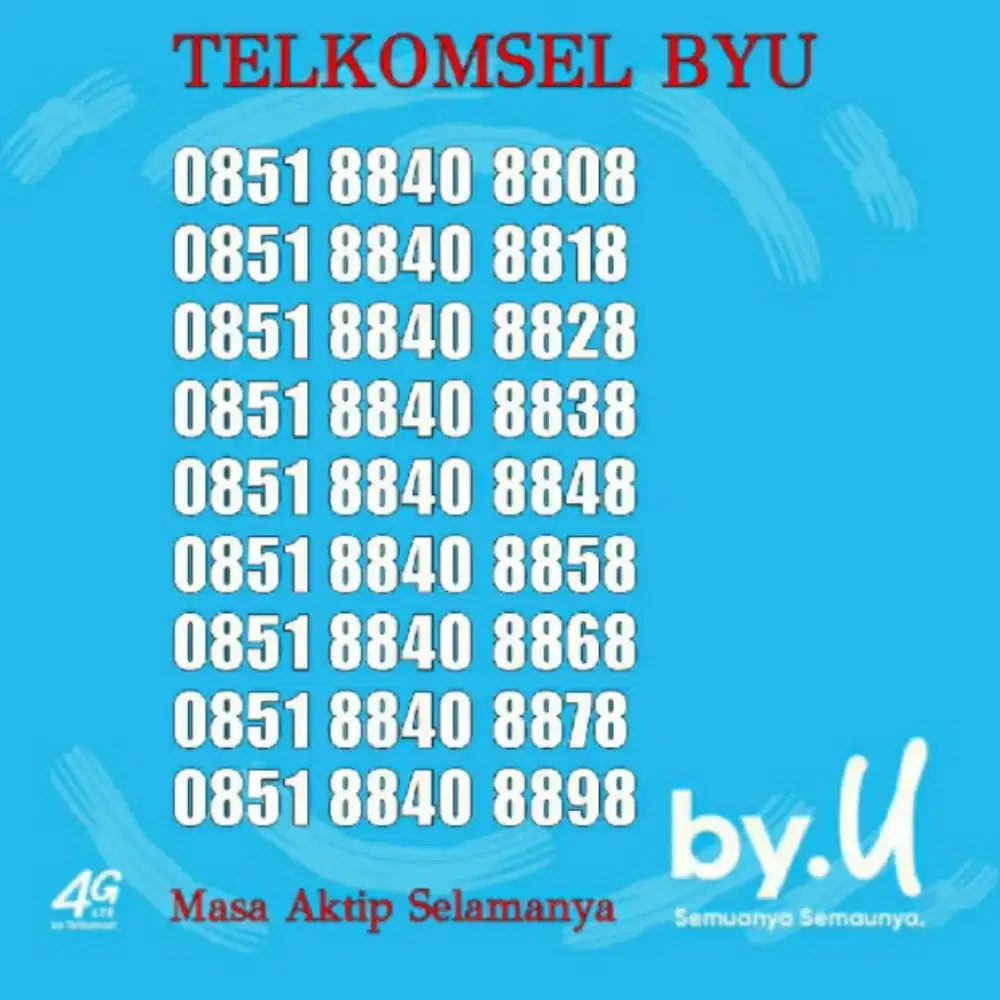Cek TELKOMSEL BYU NOMOR CANTIK