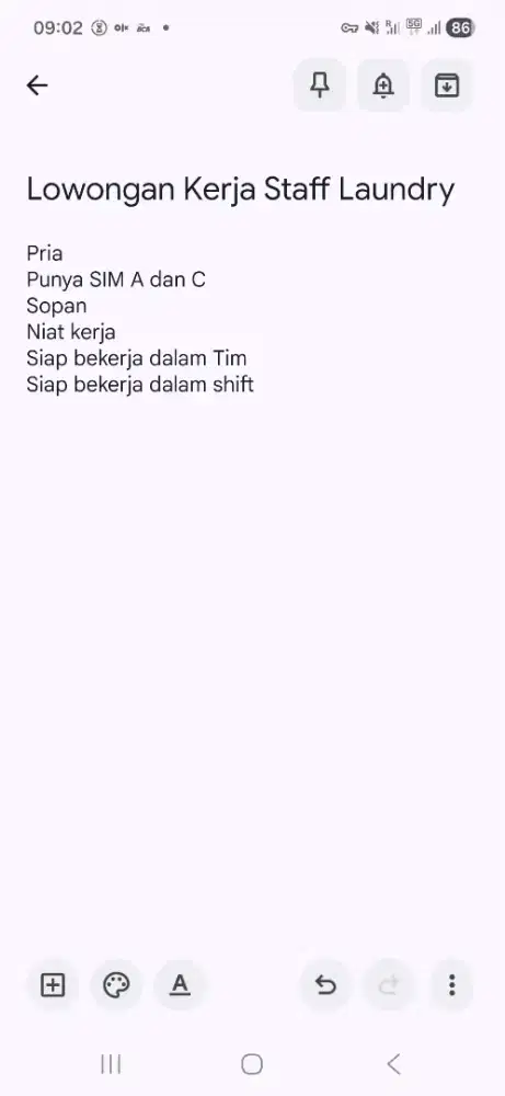 Staff Laundry Pria Surabaya