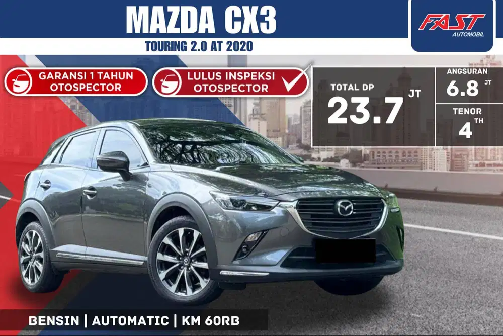 MAZDA CX3 TOURING 2020 2.0 AT KM.60RB & PAJAK PANJANG