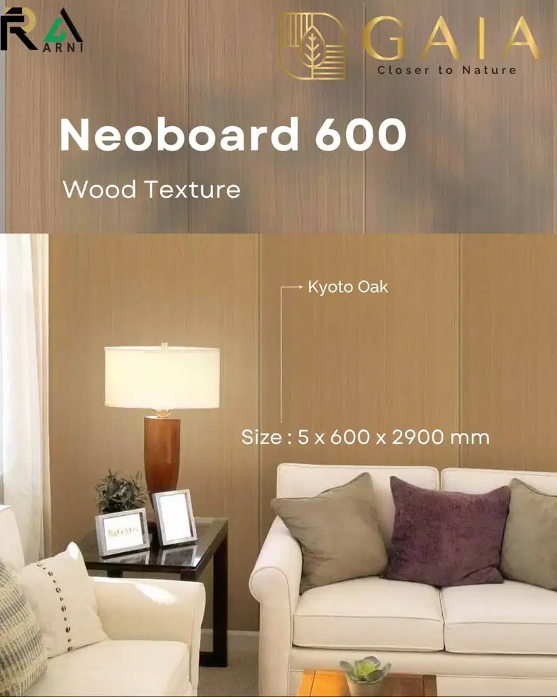 Neoboard 600 Wood Texture 8x600x2900mm – Wall Panel Dinding Motif Kayu