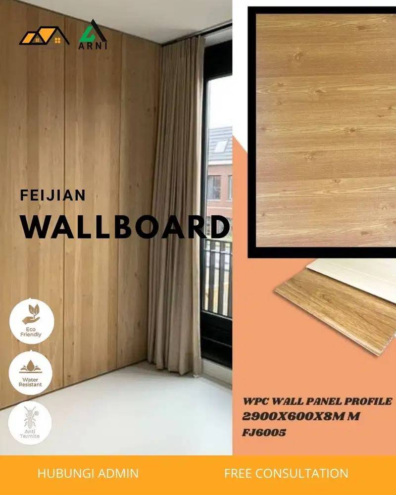 Wallboard Feijian Panjang 2,9m Lebar 60cm|Dekorasi Dinding Kayu