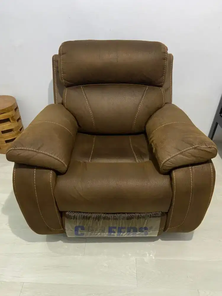 Cheers Mc Leod Sofa Recliner Rocking Fabric 1 Seater - Cokelat