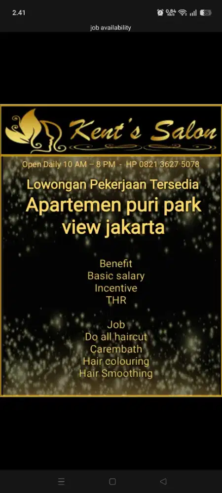 Salon job available