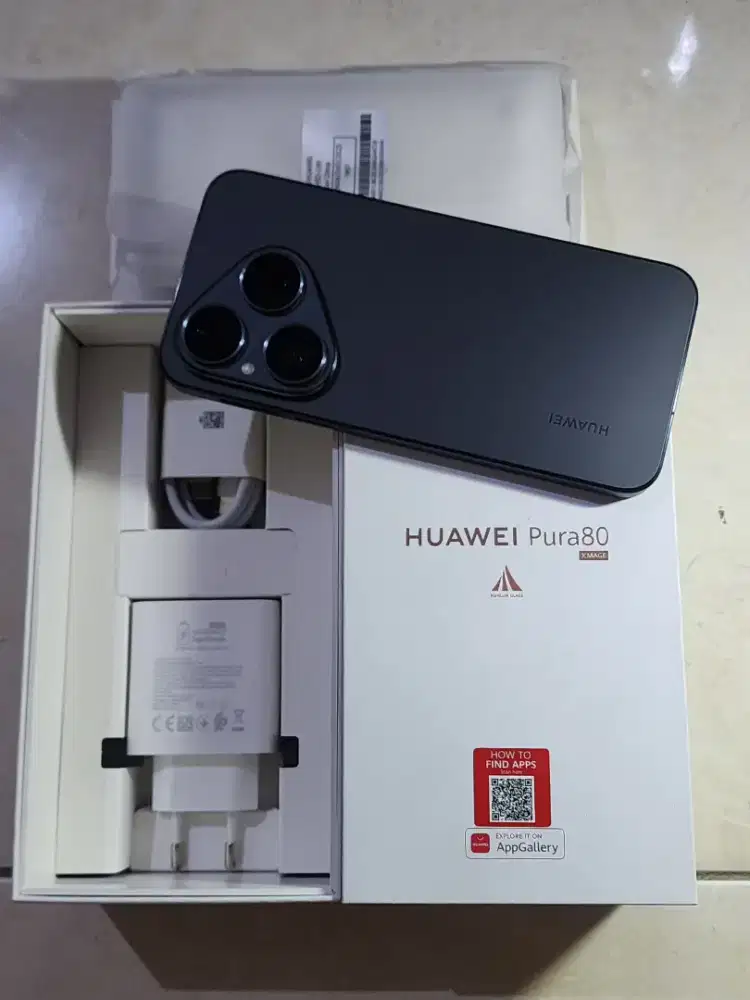 Huawei Pura 80 12/256Gb, warna Hitam Indo, kondisi 99 9% Sempurna