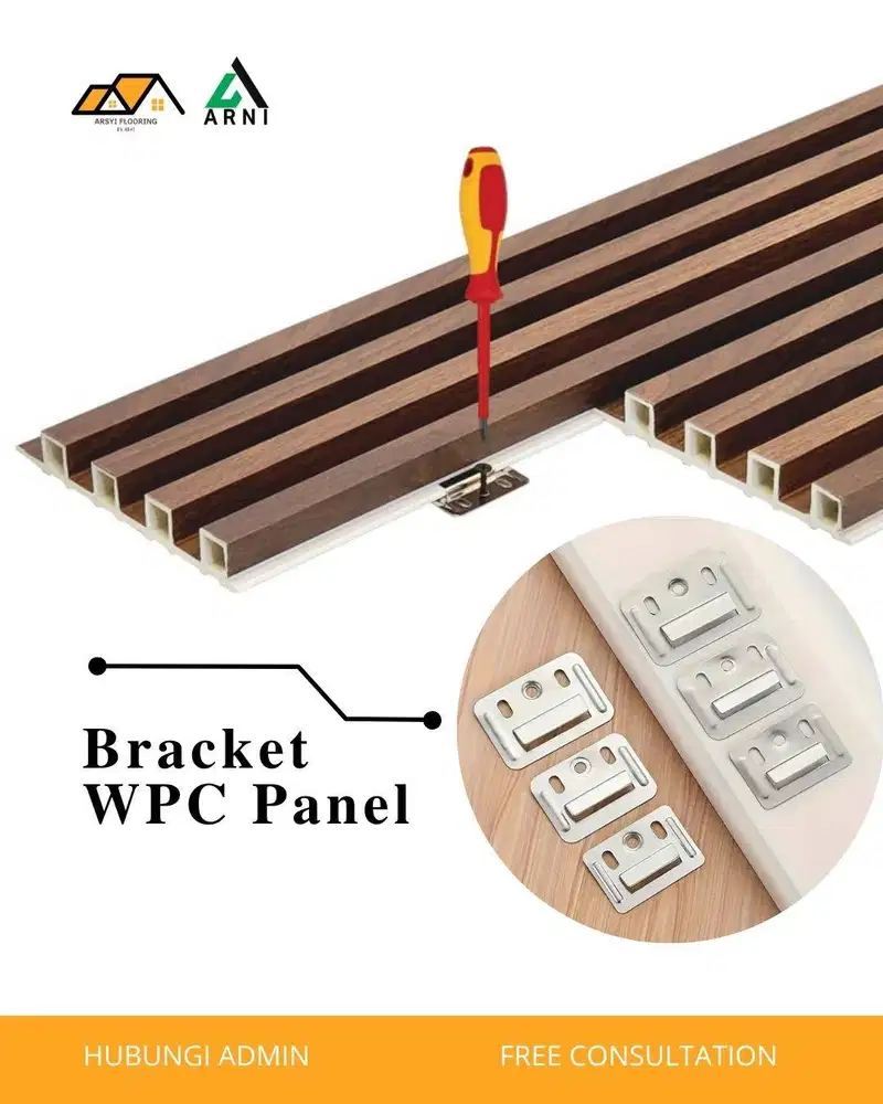 Clip Bracket + Skrup WPC WAllpanel dan Wallboard