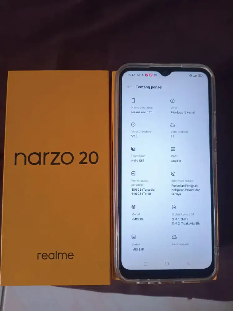 Realme narzo 20 4/64 (pedang biru)