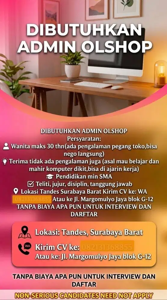 butuh admin yang serius