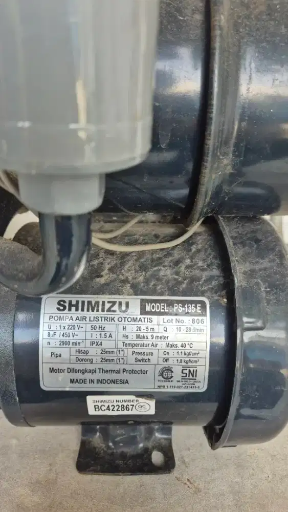 Shimizu Pompa Otomatis PS-135E Kondisi Mati