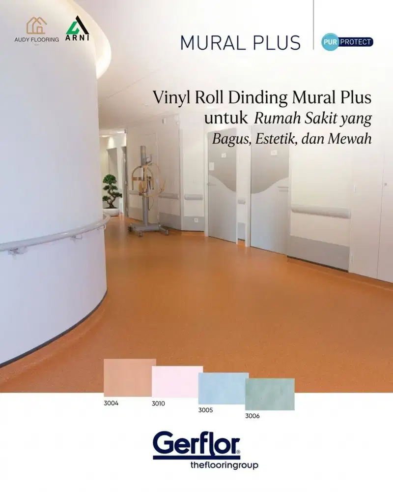 Vinyl Roll Medis Dinding Rumah Sakit Mural Plus Gerflor | vinyl karpet
