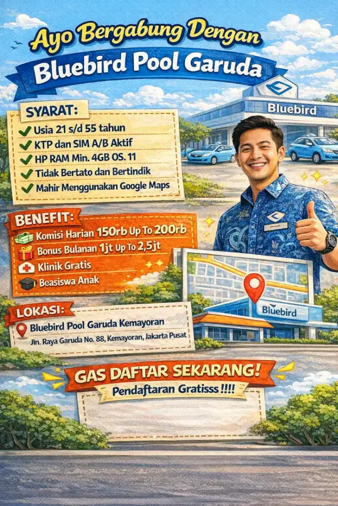 Lowongan Driver Bluebird Pool Garuda