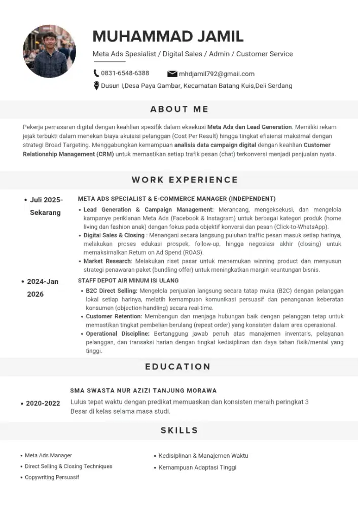 Mencari Pekerjaan Digital Sales/Admin/Customer service