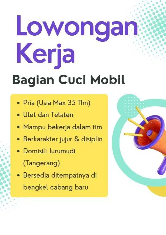 Lowongan Cuci Mobil
