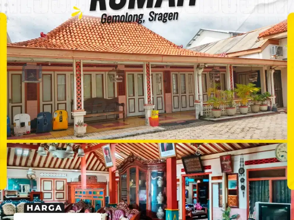 Dijual Rumah Mewah Klasik Interior Full Jati di Gemolong Sragen