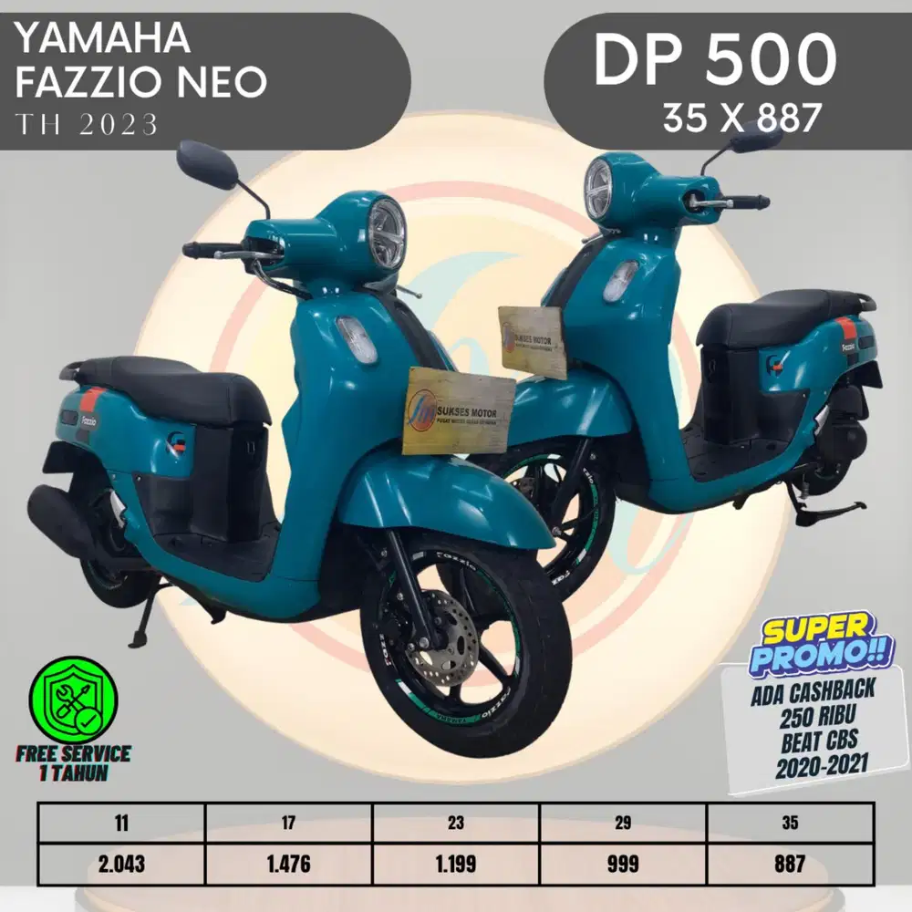 CASH ATAU KREDIT FAZZIO NEO TAHUN 2023