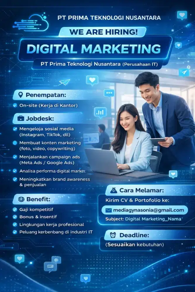 Lowongan Kerja Digital Marketing (Perusahaan IT)
