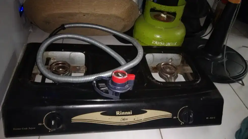 kompor 2 tungku, selang regulator