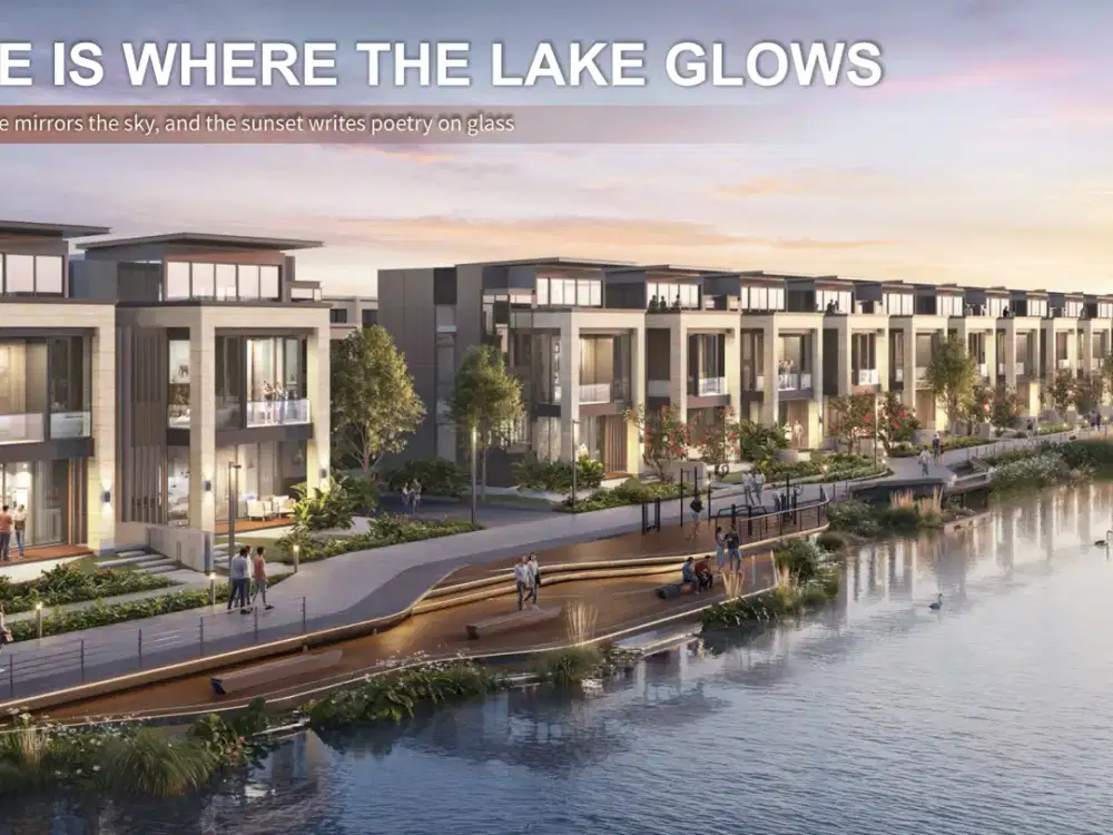 Rumah 2 Lantai Attic Room dengan view danau di PIK 2