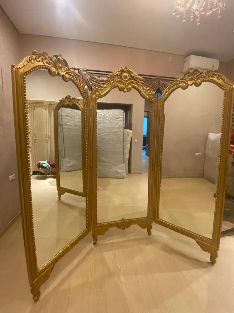 JUAL SKETSEL CERMIN LIPAT WARNA GOLD