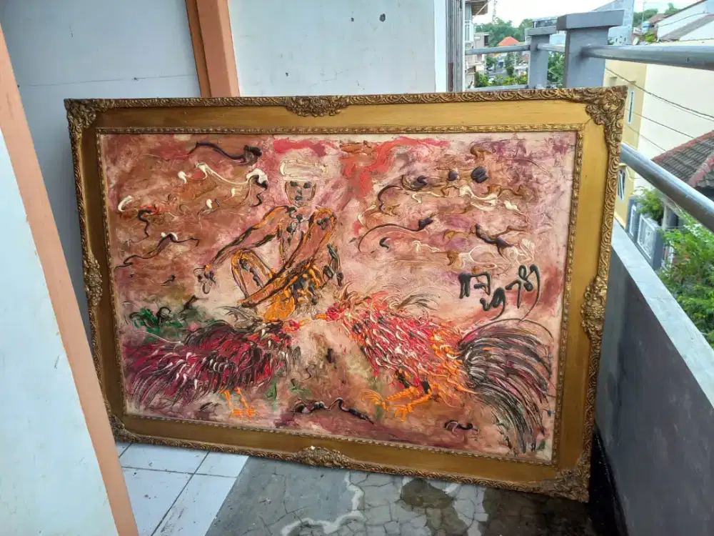 Lukisan Sabung Ayam Karya Dr. H. Affandi