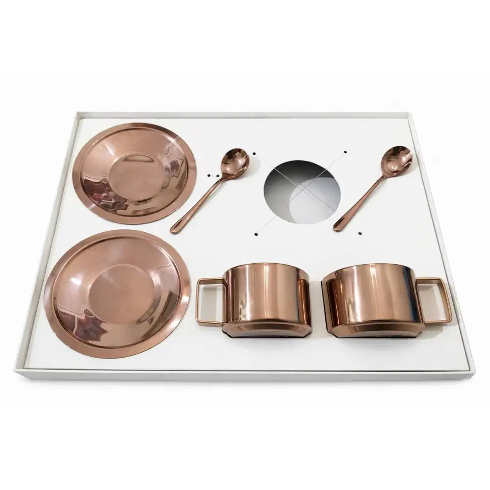 [PII-56] Preloved Set Cangkir Teh Stainless Steel Rose Gold