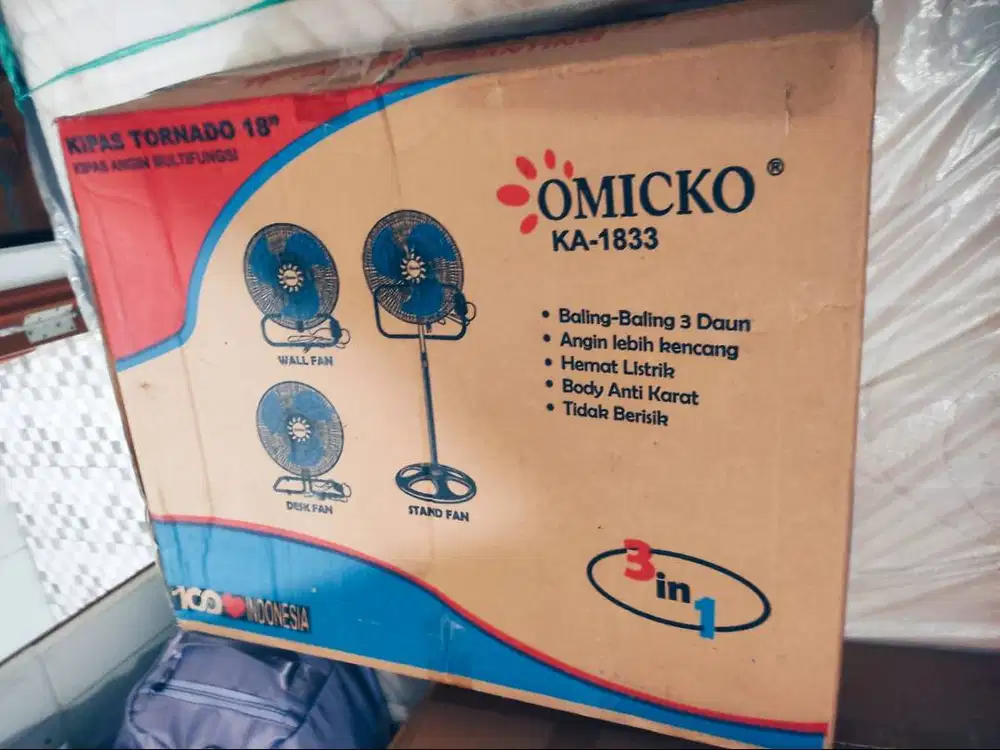 KIPAS ANGIN BESI TORNADO  3 IN 1 MERK OMICKO 18 INCH