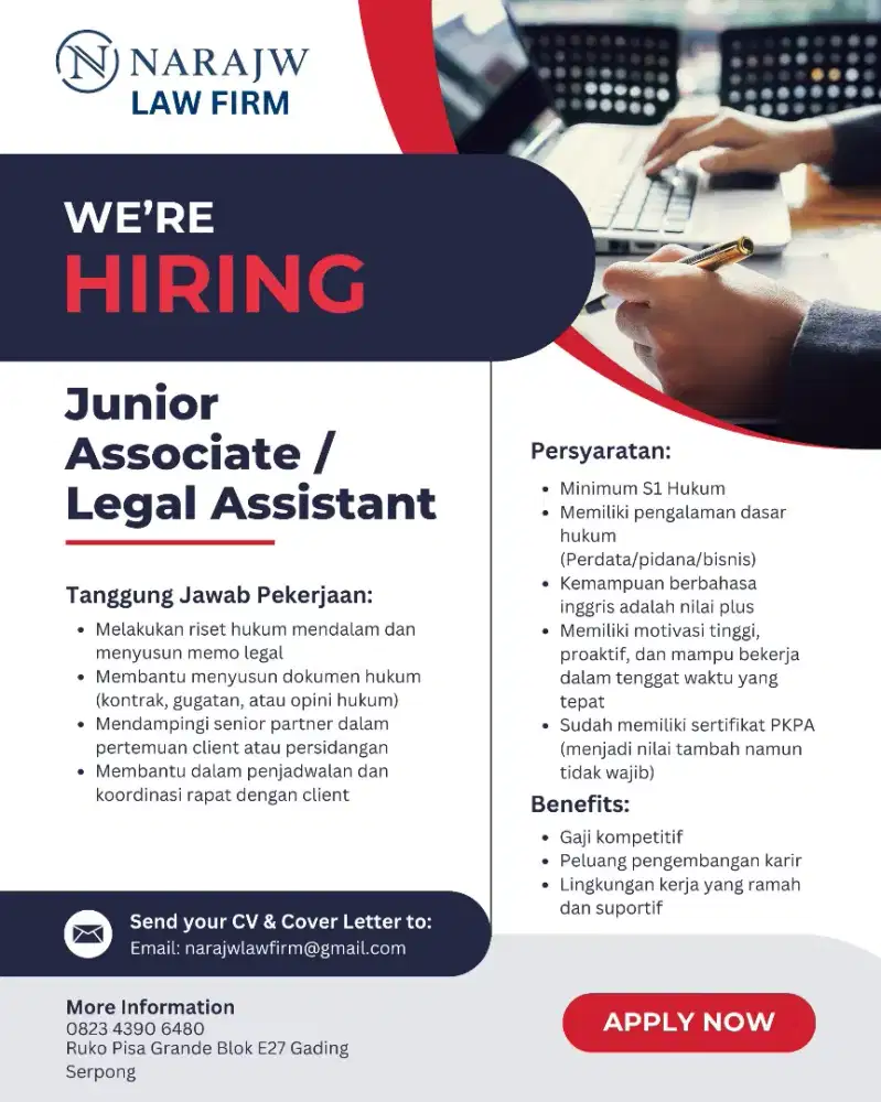 LOWONGAN KERJA KANTOR HUKUM