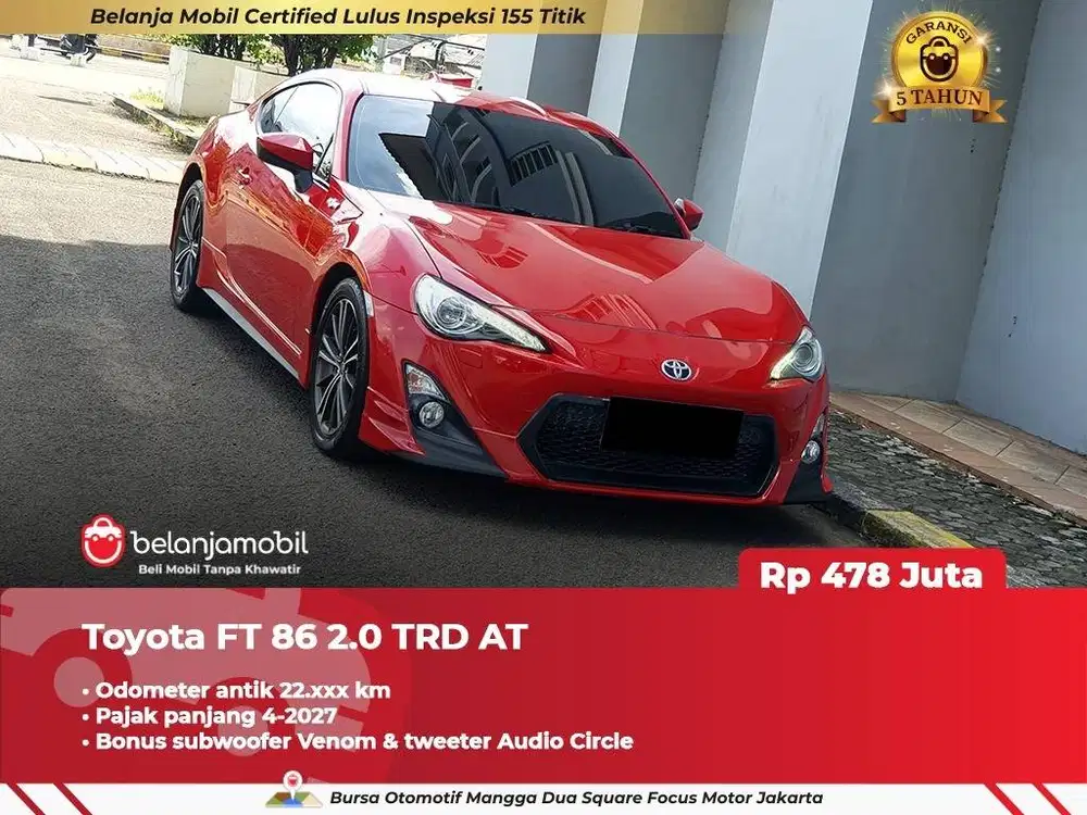 [ ODO ANTIK 22RB ] Toyota FT86 FT 86 2.0 TRD AT 2016/2017