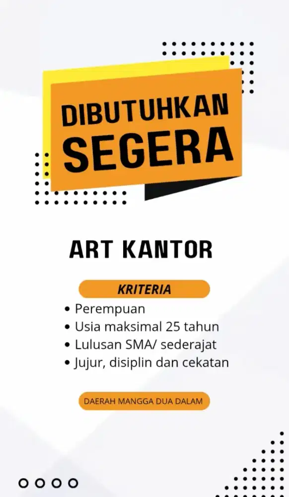 Lowongan kerja ART