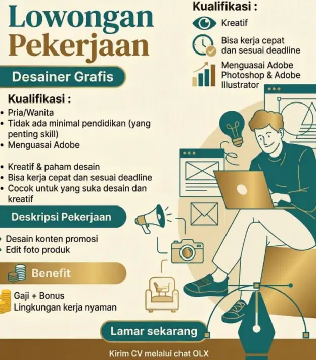 DICARI GRAPHIC DESIGNER/DESAIN GRAFIS UNTUK E-COMMERCE MARKETPLACE