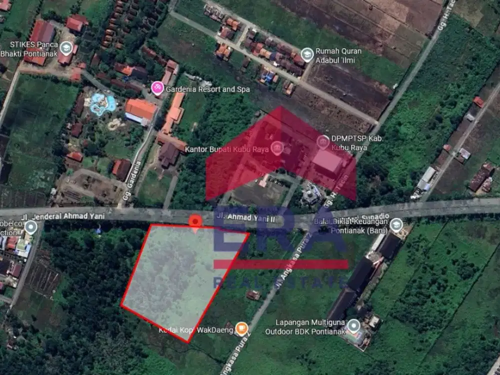 Tanah Tepi Jalan lokasi arteri supdio ayani 2, Kubu Raya